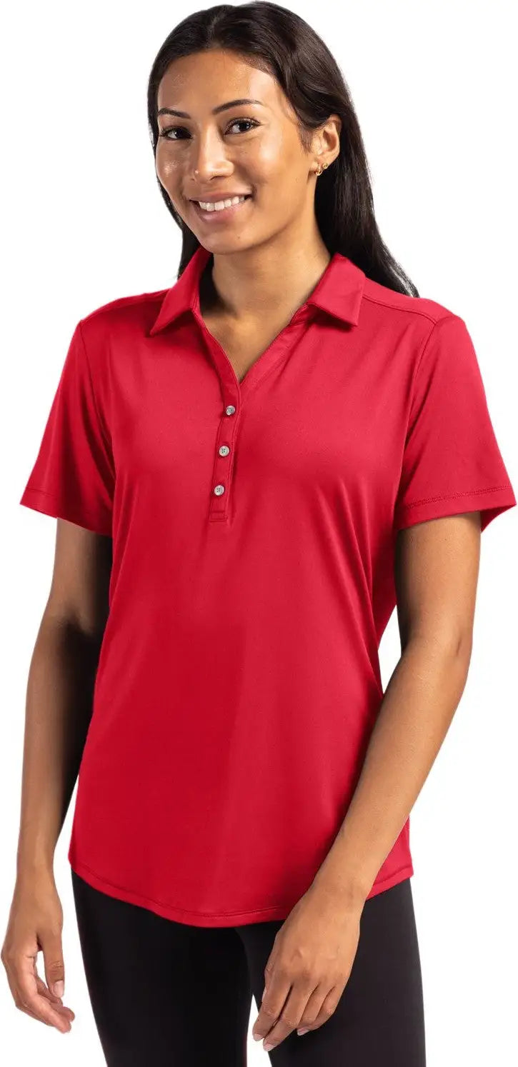 Cutter & Buck Lck00199 Forge Eco Stretch Recycled Womens Short Sleeve Polo - Cardinal Red - Ladies Xs