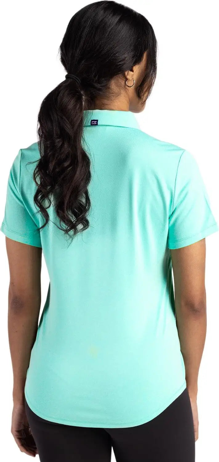 Cutter & Buck Lck00199 Forge Eco Stretch Recycled Womens Short Sleeve Polo - Fresh Mint Heather