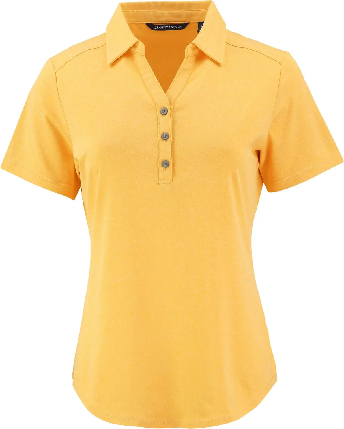 Cutter & Buck Lck00199 Forge Eco Stretch Recycled Womens Short Sleeve Polo - College Gold Heather