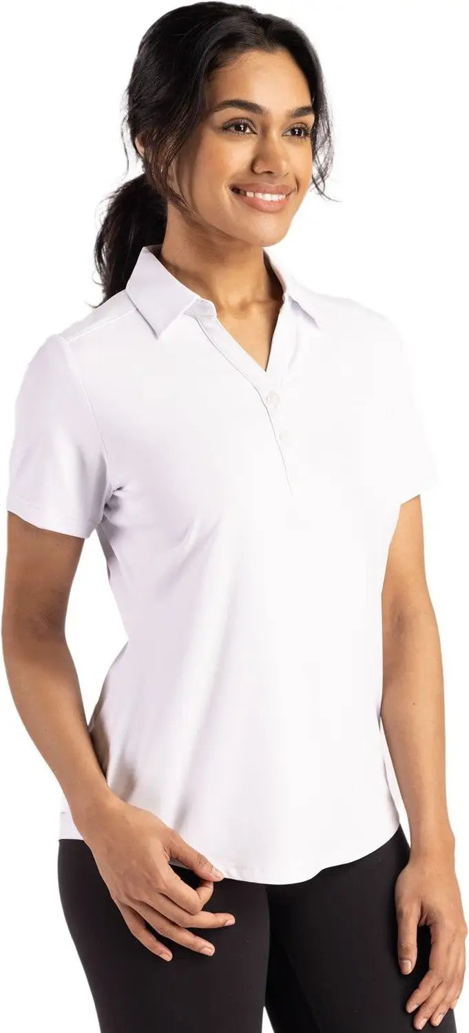 Cutter & Buck Lck00199 Forge Eco Stretch Recycled Womens Short Sleeve Polo - White