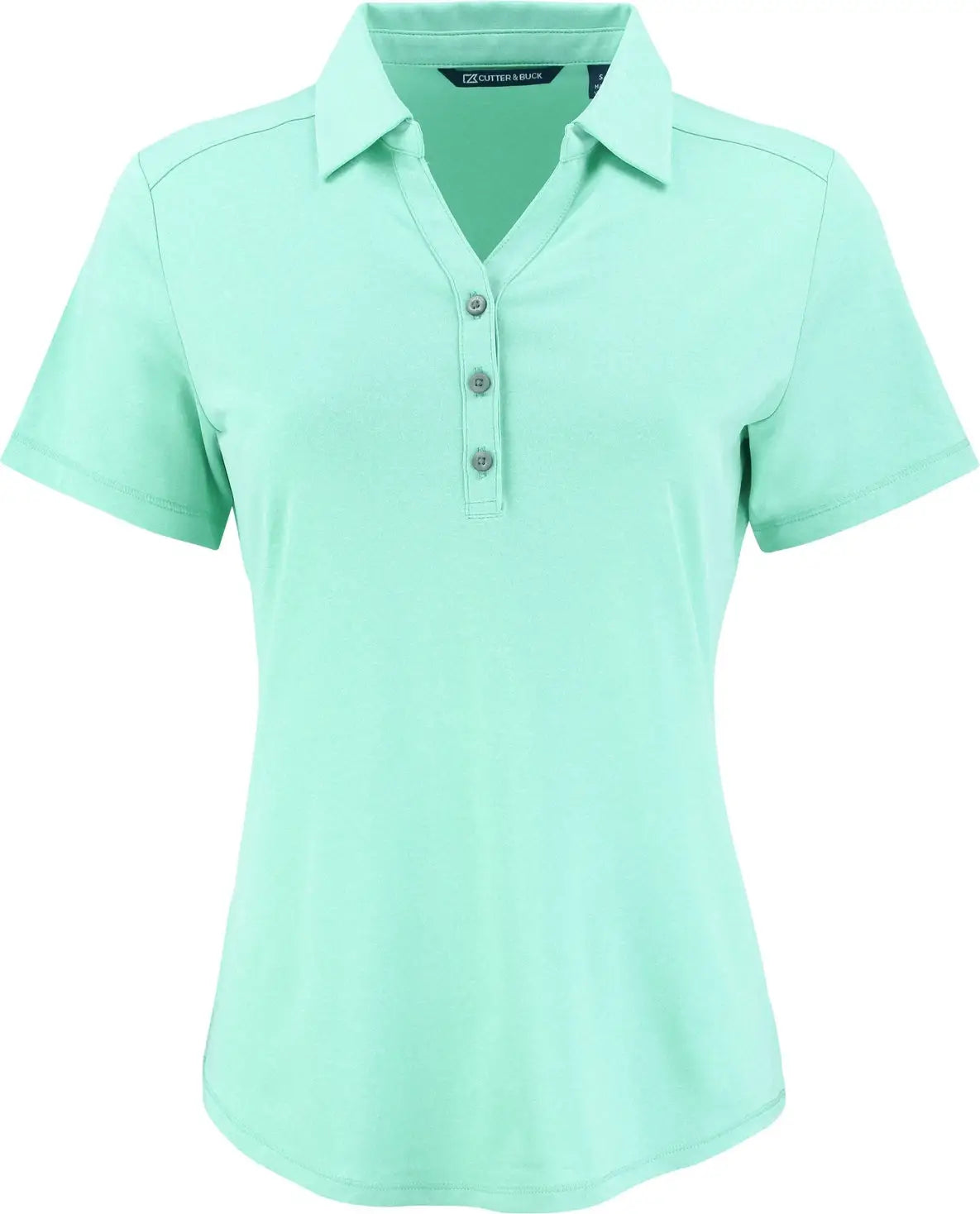 Cutter & Buck Lck00199 Forge Eco Stretch Recycled Womens Short Sleeve Polo - Fresh Mint Heather