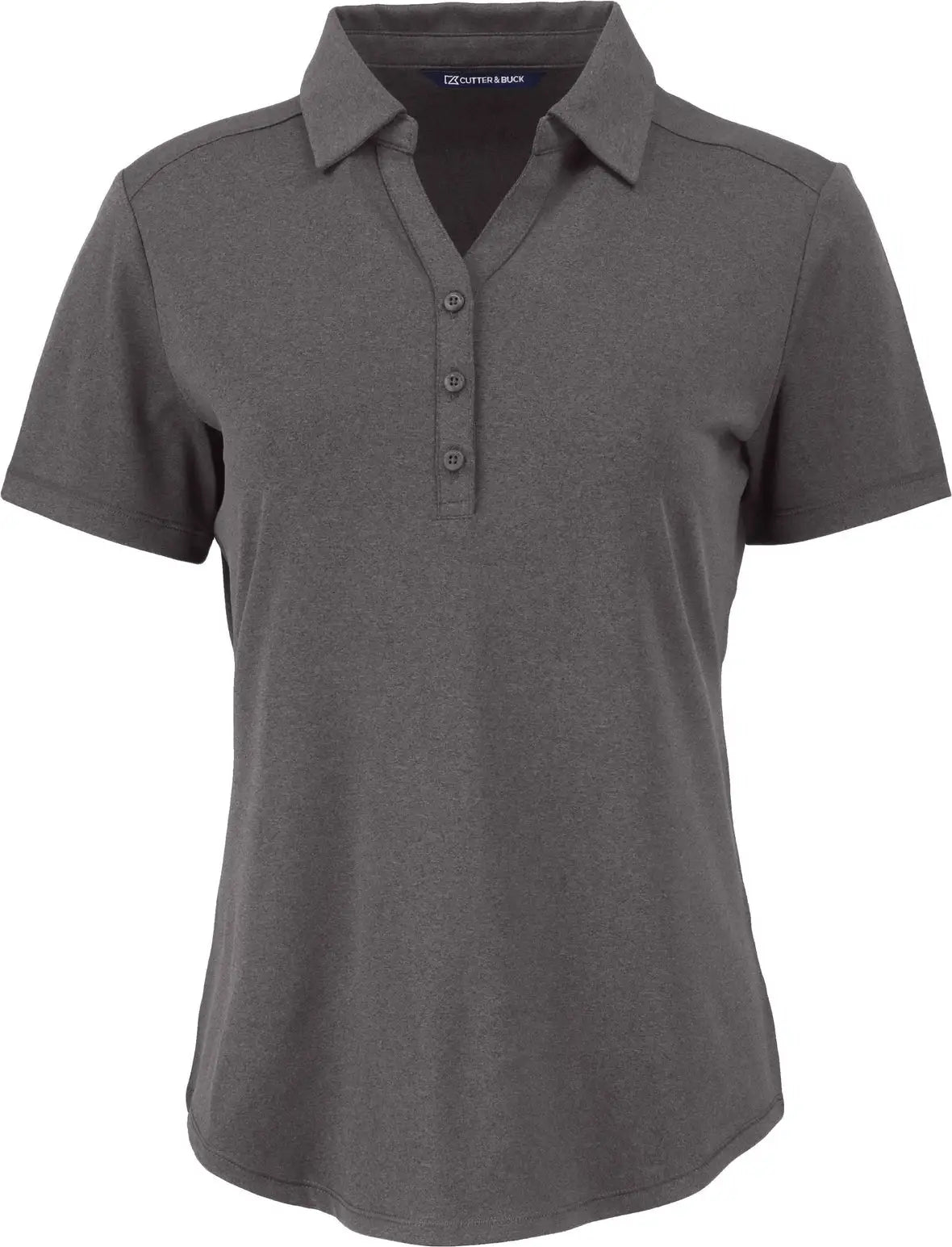 Cutter & Buck Lck00199 Forge Eco Stretch Recycled Womens Short Sleeve Polo - Dark Black Heather - Ladies Xs