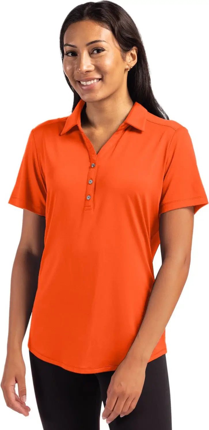 Cutter & Buck Lck00199 Forge Eco Stretch Recycled Womens Short Sleeve Polo - College Orange - Ladies Xs