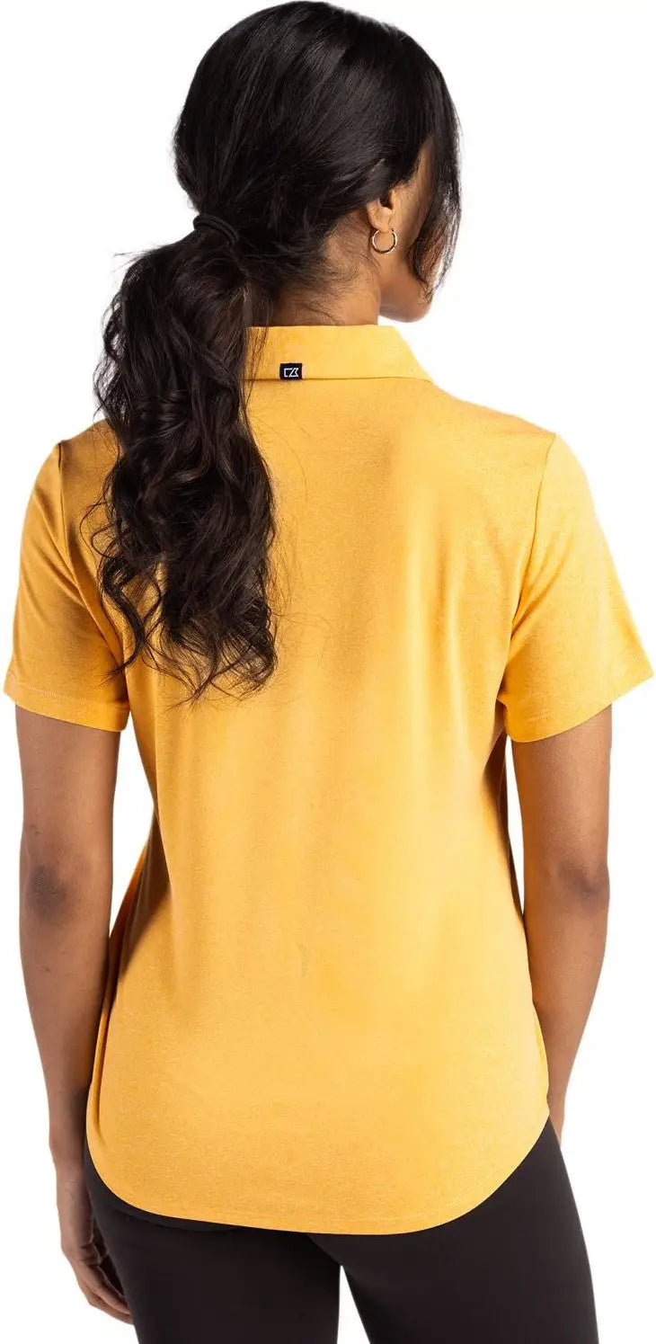 Cutter & Buck Lck00199 Forge Eco Stretch Recycled Womens Short Sleeve Polo - College Gold Heather