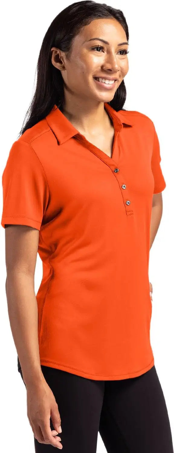 Cutter & Buck Lck00199 Forge Eco Stretch Recycled Womens Short Sleeve Polo - College Orange