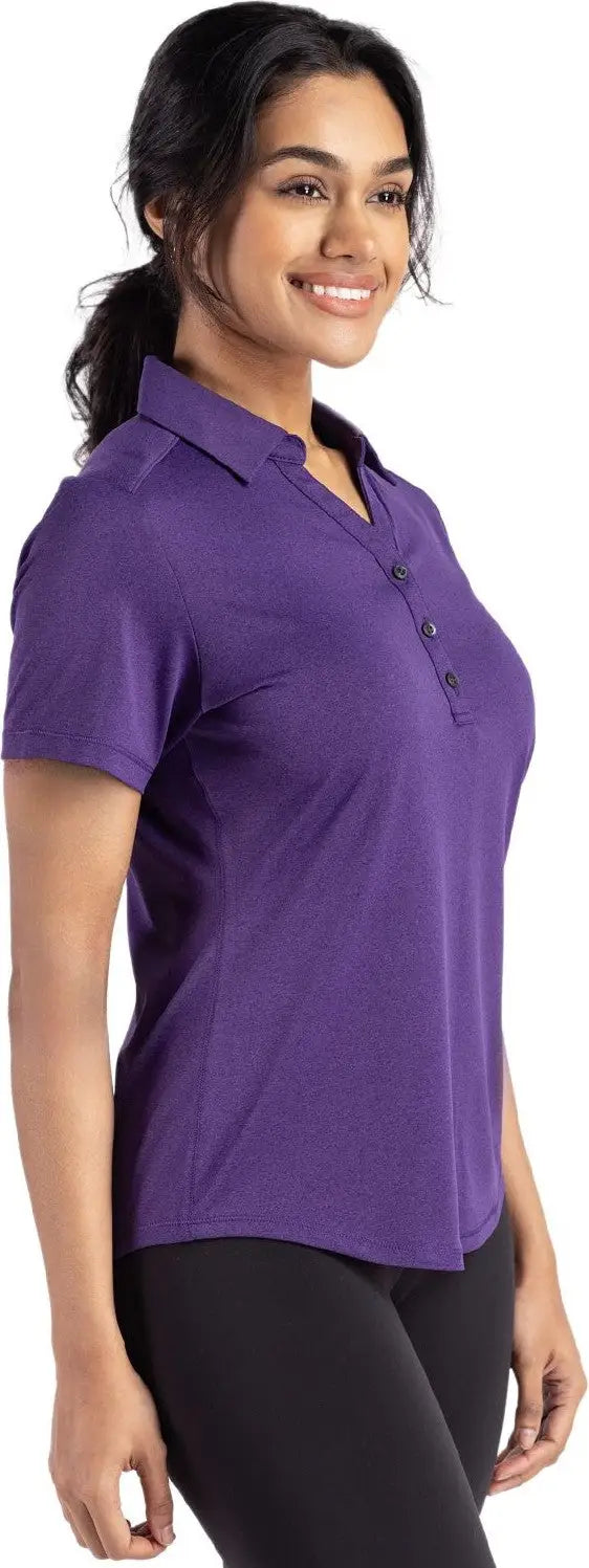 Cutter & Buck Lck00199 Forge Eco Stretch Recycled Womens Short Sleeve Polo - Dark College Purple Heather