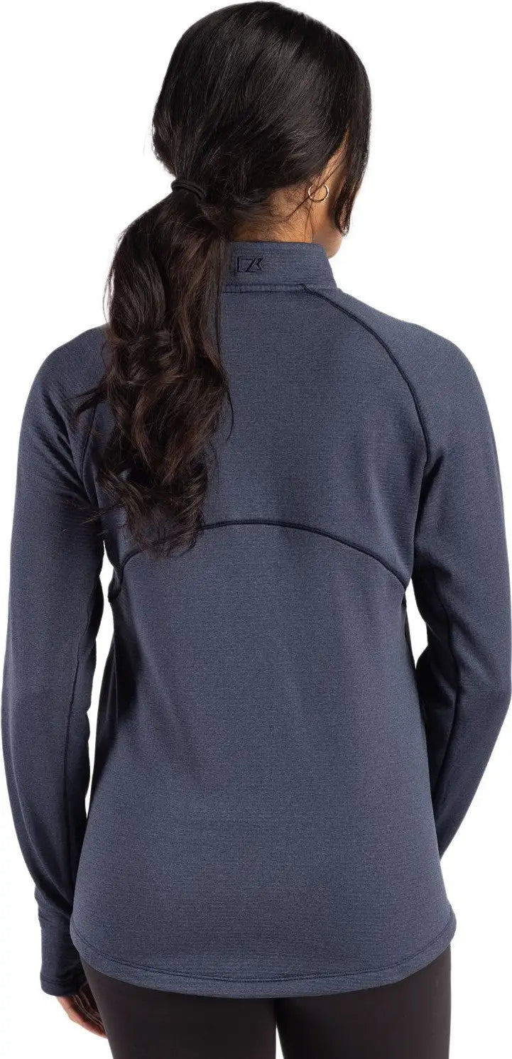 Cutter & Buck Lck00200 Peshastin Fleece Recycled Womens Full Zip Jacket - Navy Blue Heather
