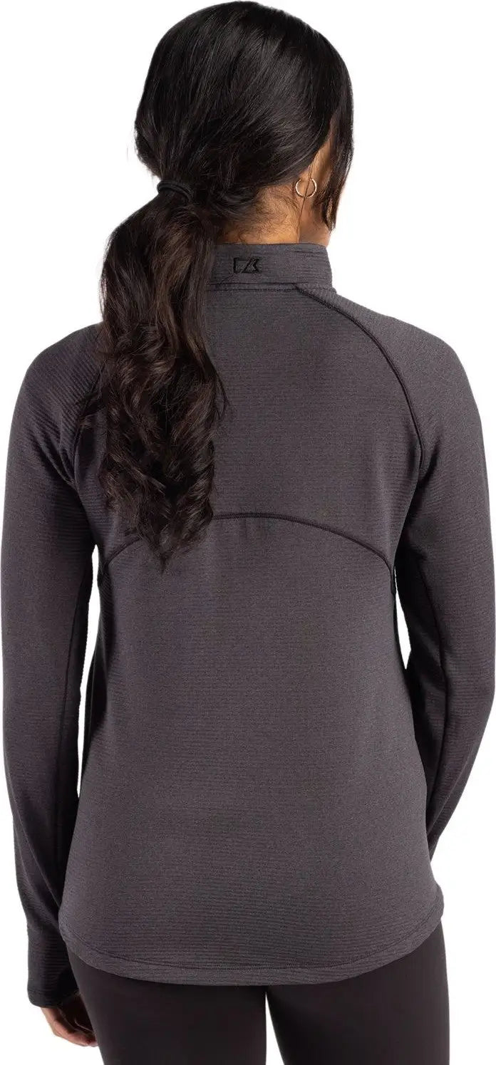 Cutter & Buck Lck00200 Peshastin Fleece Recycled Womens Full Zip Jacket - Black Heather