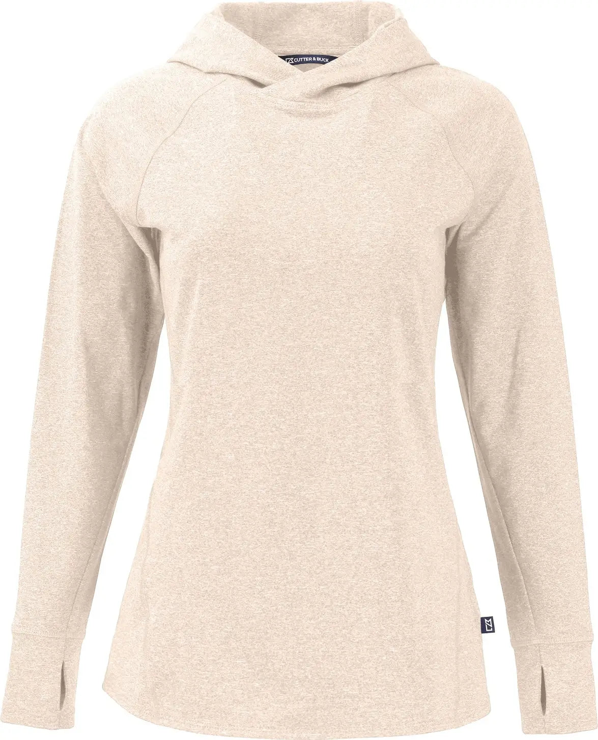 Cutter & Buck Lck00203 Adapt Knit Recycled Womens Heathered Hooded Pullover - Wheat Heather