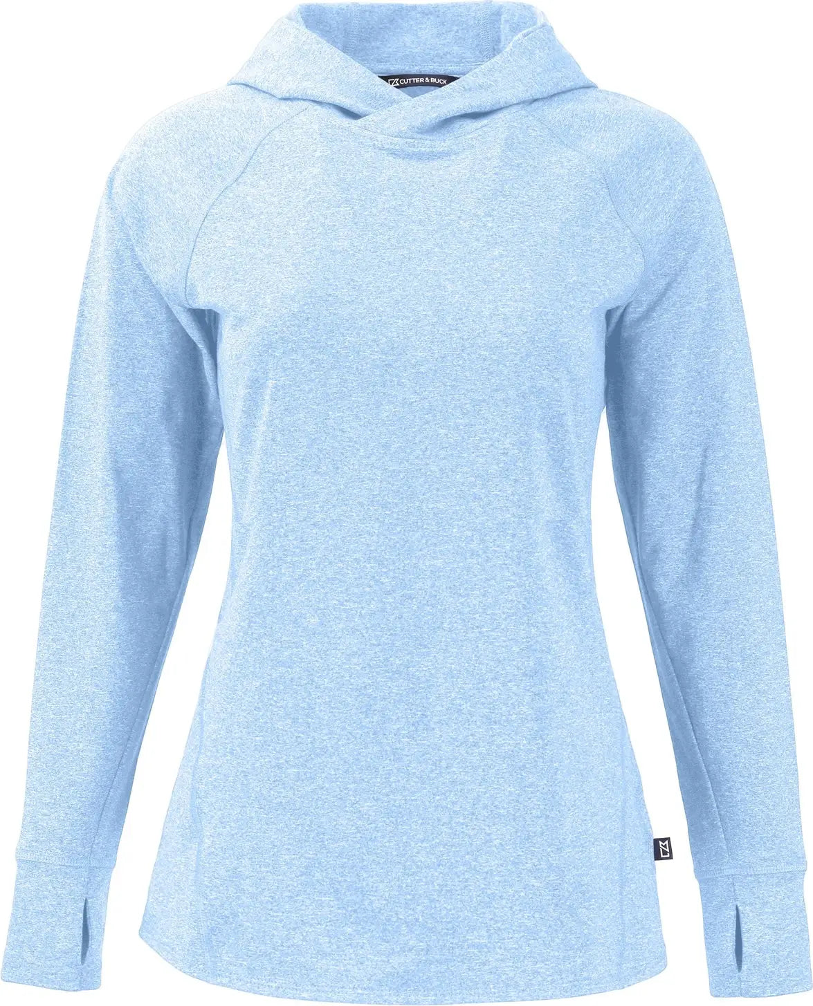Cutter & Buck Lck00203 Adapt Knit Recycled Womens Heathered Hooded Pullover - Atlas Heather