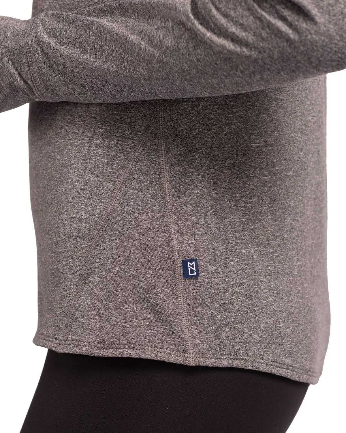 Cutter & Buck Lck00203 Adapt Knit Recycled Womens Heathered Hooded Pullover - Black Heather