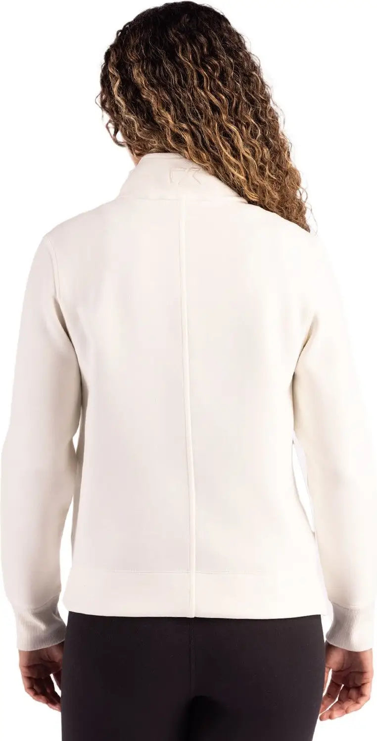 Cutter & Buck Lck00209 Roam Epic Versatility Recycled Womens Quarter Zip Pullover - Shell