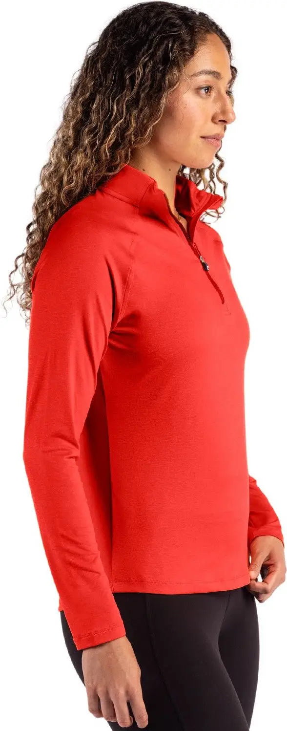 Cutter & Buck Lck00210 Coastline Epic Comfort Recycled Women’s Quarter Zip - Red