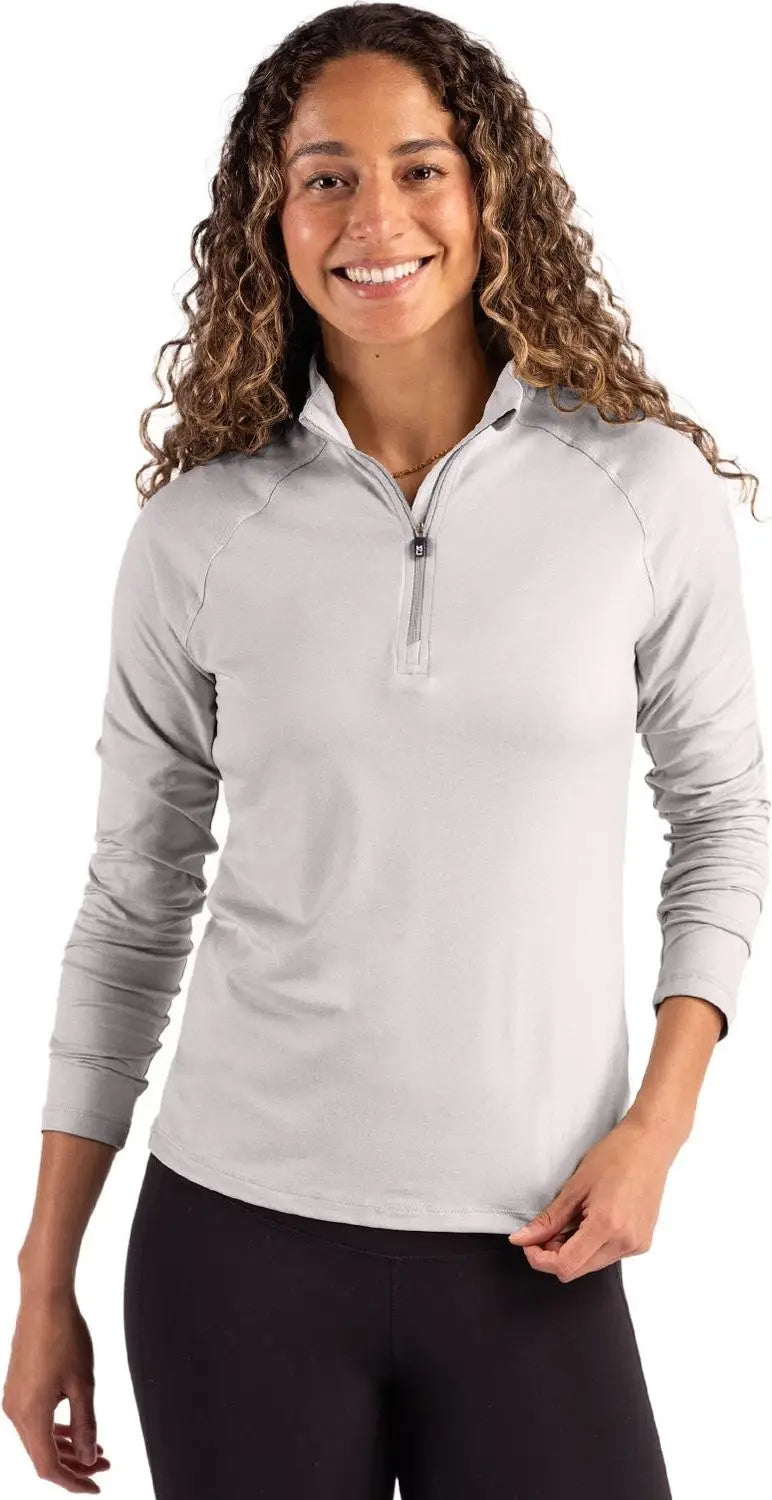Cutter & Buck Lck00210 Coastline Epic Comfort Recycled Women’s Quarter Zip - Concrete - Concrete / Ladies Xs