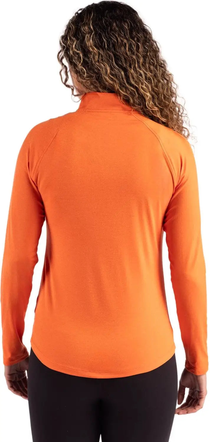 Cutter & Buck Lck00210 Coastline Epic Comfort Recycled Women’s Quarter Zip - College Orange