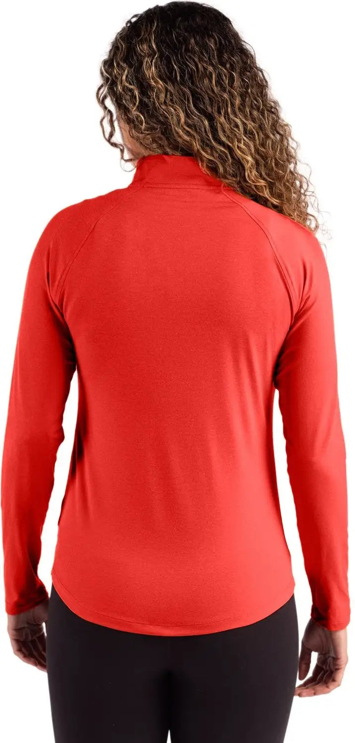 Cutter & Buck Lck00210 Coastline Epic Comfort Recycled Women’s Quarter Zip - Red