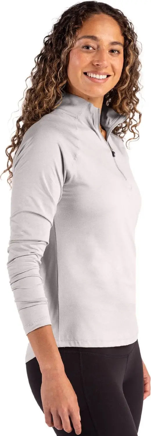 Cutter & Buck Lck00210 Coastline Epic Comfort Recycled Women’s Quarter Zip - Concrete