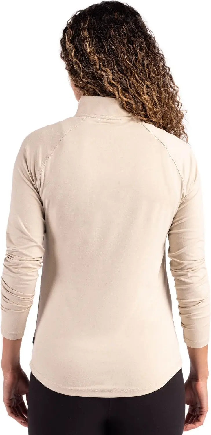 Cutter & Buck Lck00210 Coastline Epic Comfort Recycled Women’s Quarter Zip - Wheat