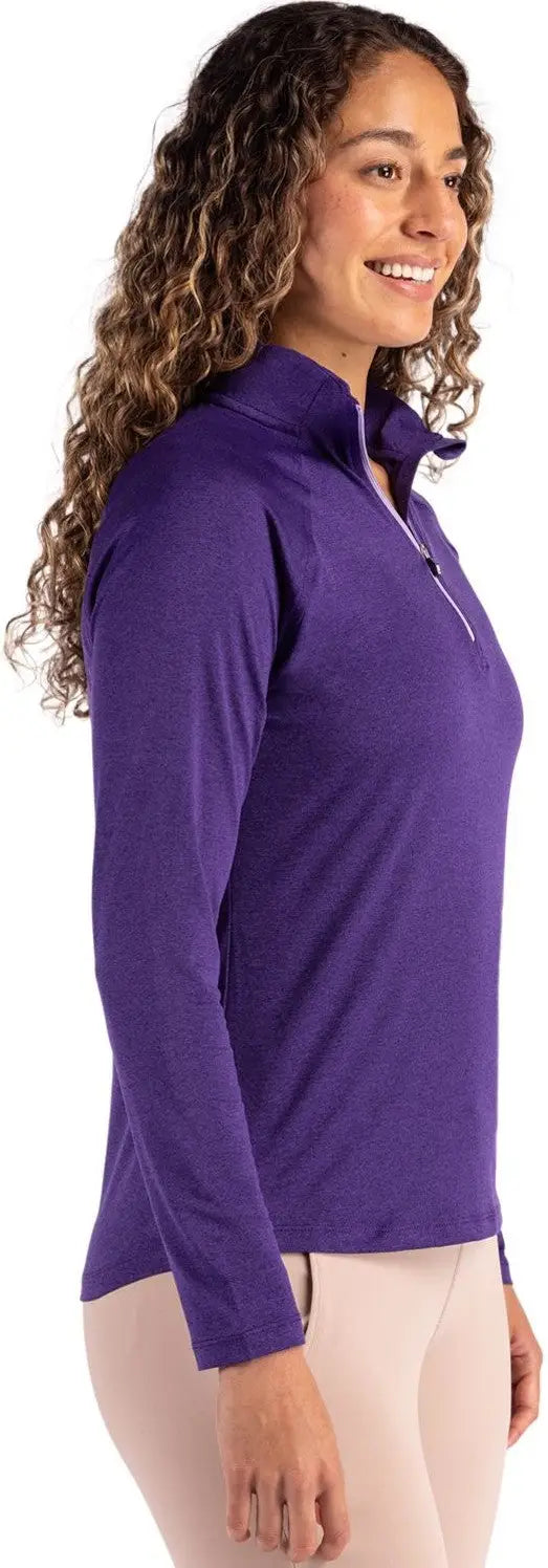 Cutter & Buck Lck00210 Coastline Epic Comfort Recycled Women’s Quarter Zip - College Purple