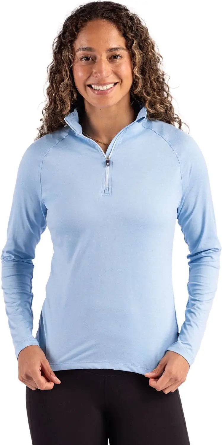 Cutter & Buck Lck00210 Coastline Epic Comfort Recycled Women’s Quarter Zip - Atlas - Ladies Xs