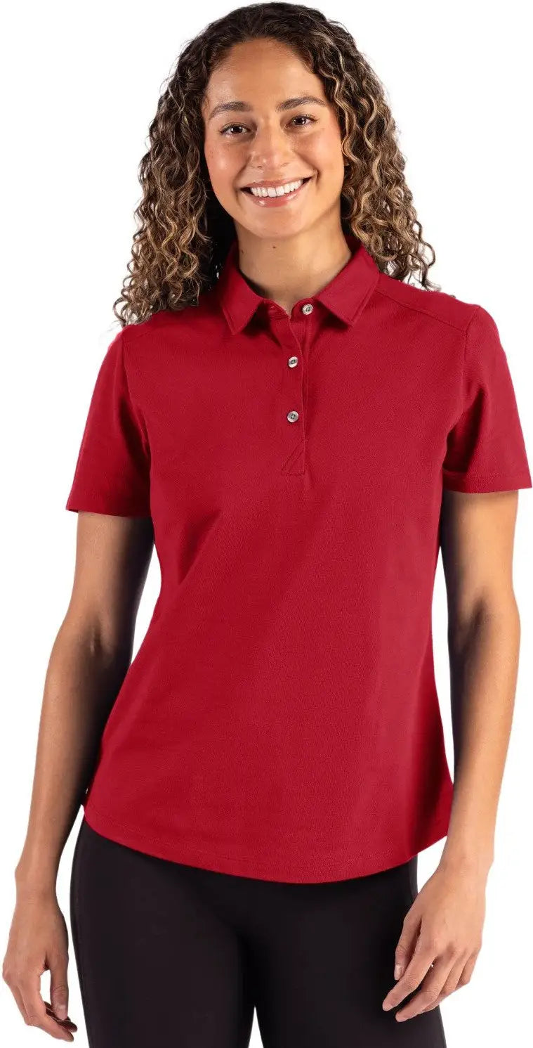 Cutter & Buck Lck00221 Advantage Refresh Epic Confidence Recycled Womens Tri-blend Pique Polo - Cardinal Red - Ladies Xs