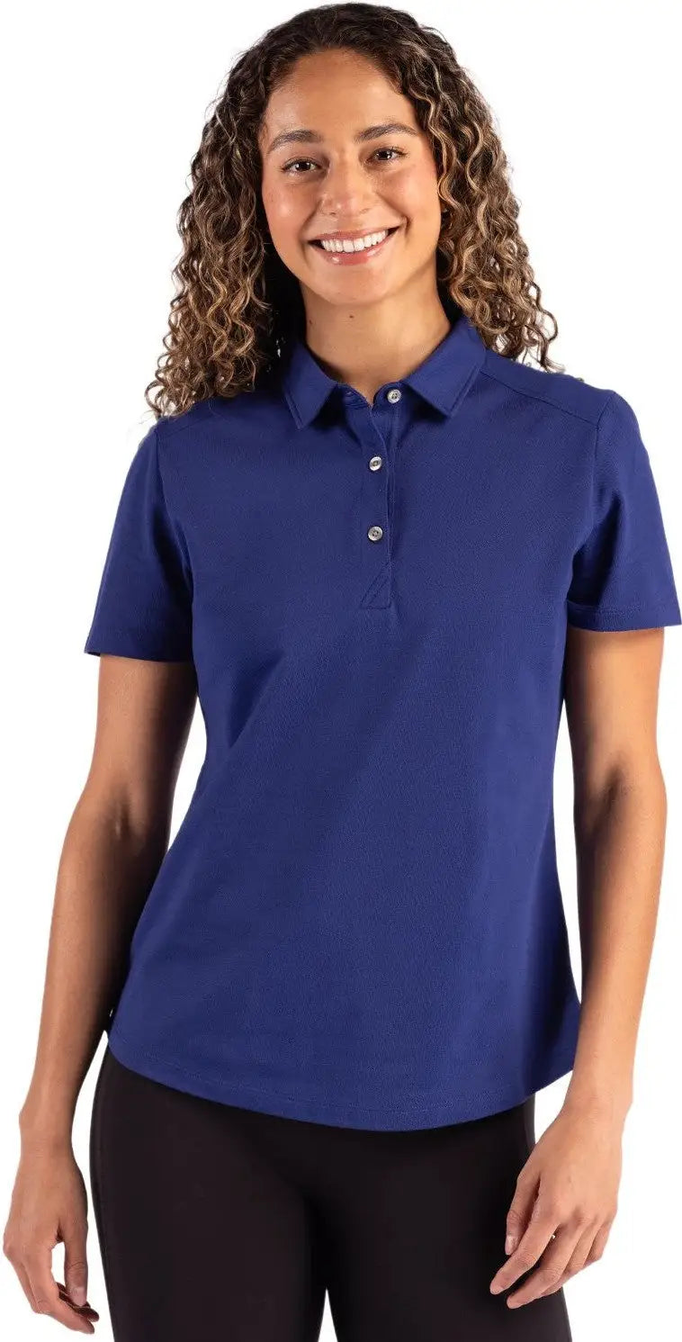 Cutter & Buck Lck00221 Advantage Refresh Epic Confidence Recycled Womens Tri-blend Pique Polo - Tour Blue - Ladies Xs