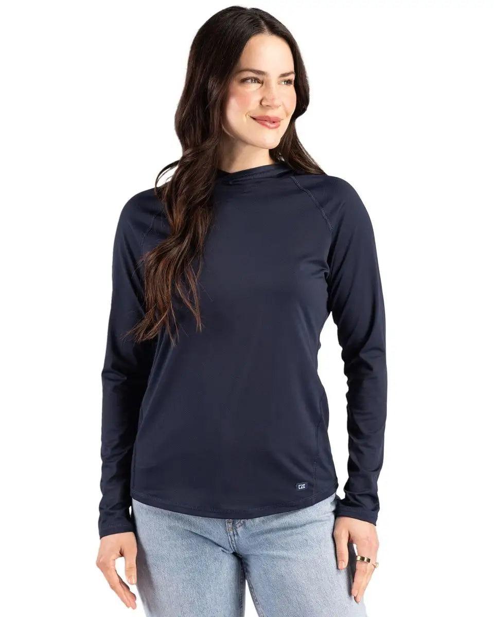 Cutter & Buck Lck00224 Prospect Epic Confidence Recycled Womens Hooded Pullover - Navy Blue