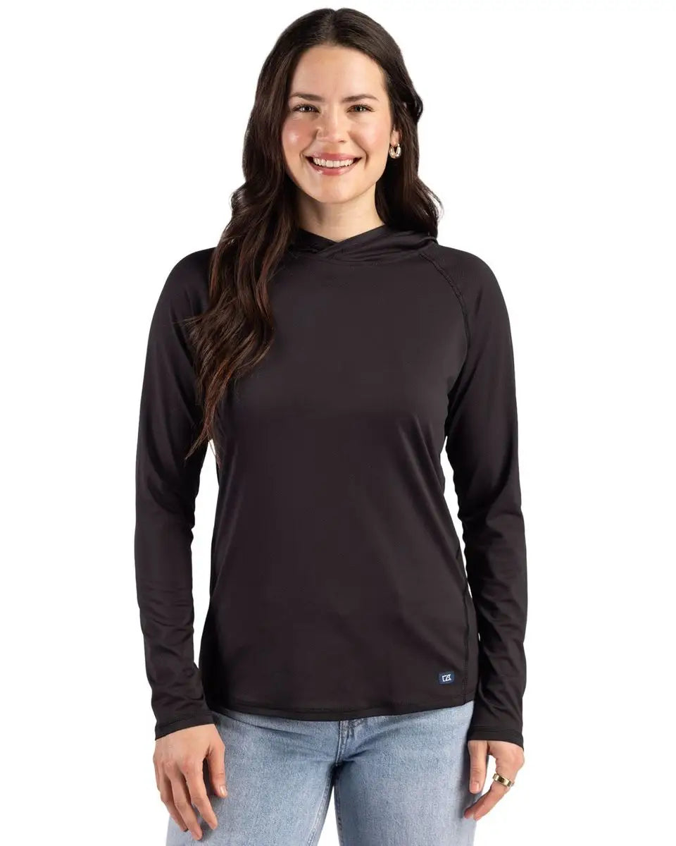 Cutter & Buck Lck00224 Prospect Epic Confidence Recycled Womens Hooded Pullover - Black