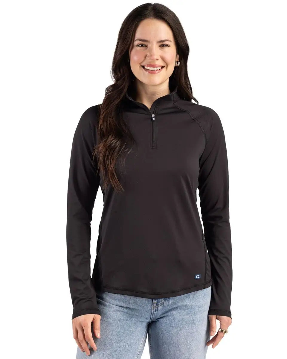 Cutter & Buck Lck00225 Prospect Recycled Womens Quarter Zip - Black