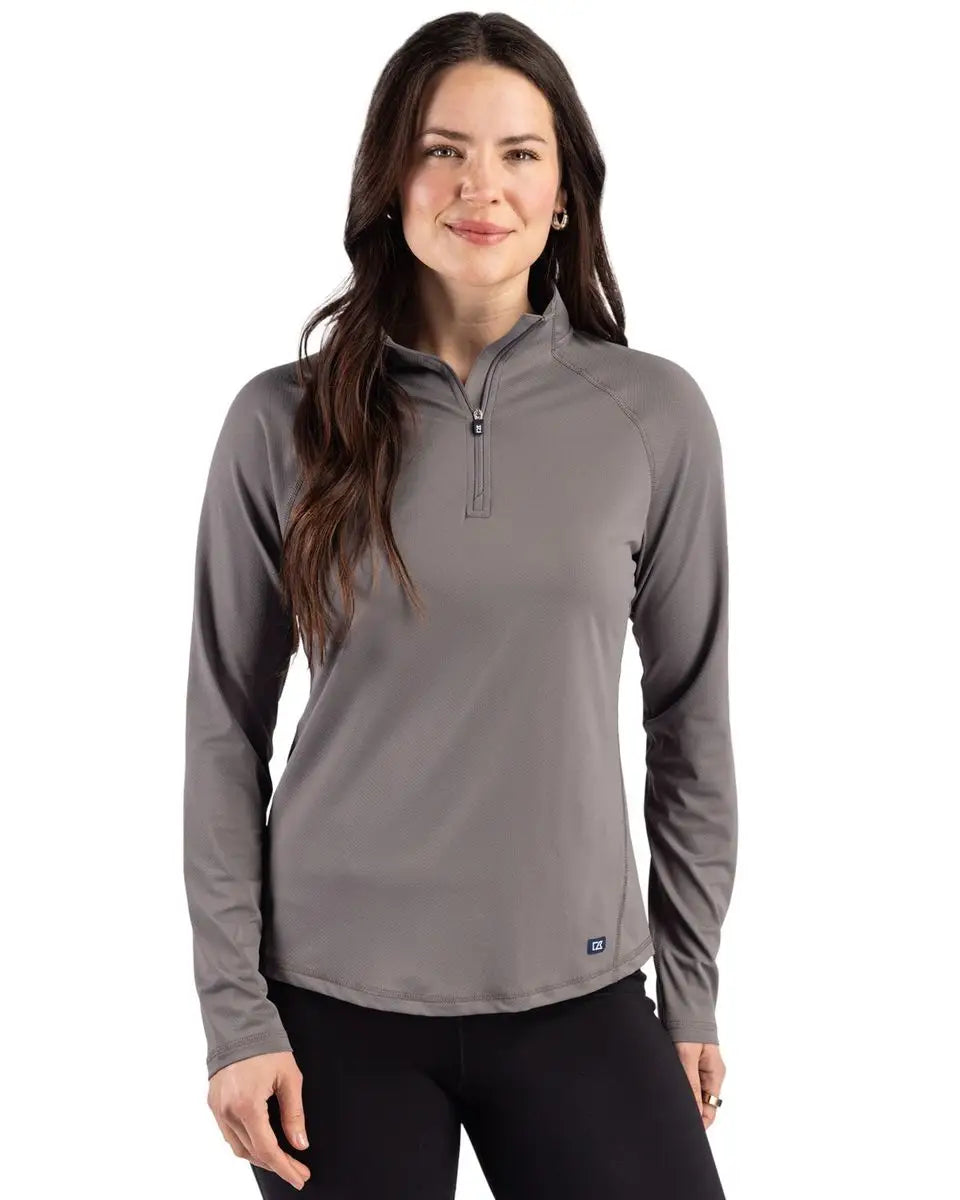 Cutter & Buck Lck00225 Prospect Recycled Womens Quarter Zip - Elemental Gray