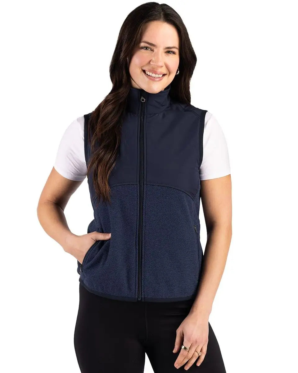 Cutter & Buck Lck00228 Hunts Point Epic Comfort Recycled Fleece Womens Vest - Navy Blue