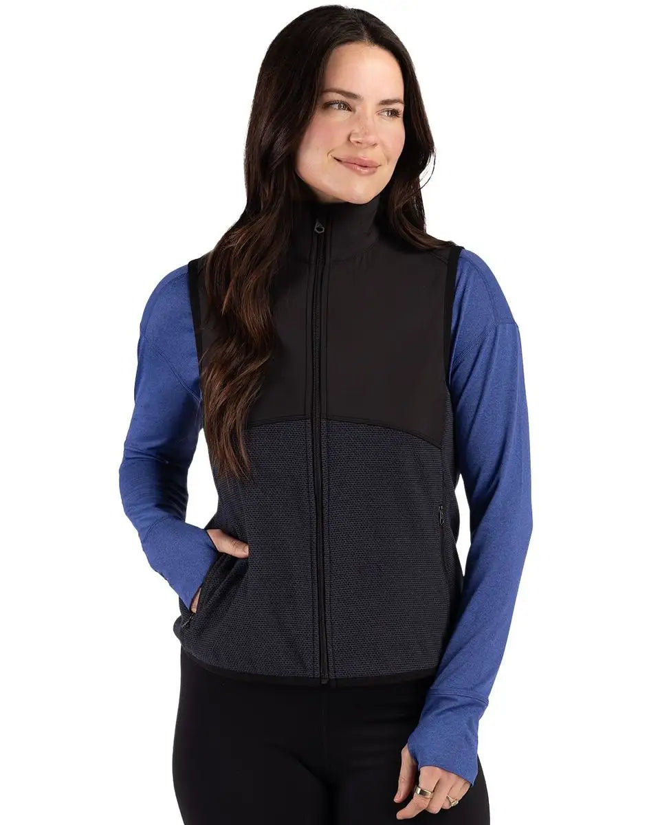 Cutter & Buck Lck00228 Hunts Point Epic Comfort Recycled Fleece Womens Vest - Black