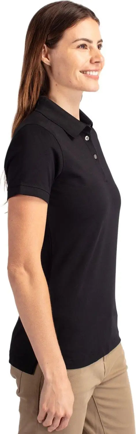 Cutter & Buck Lck08685 Advantage Eco Tri-blend Pique Womens Polo - Black