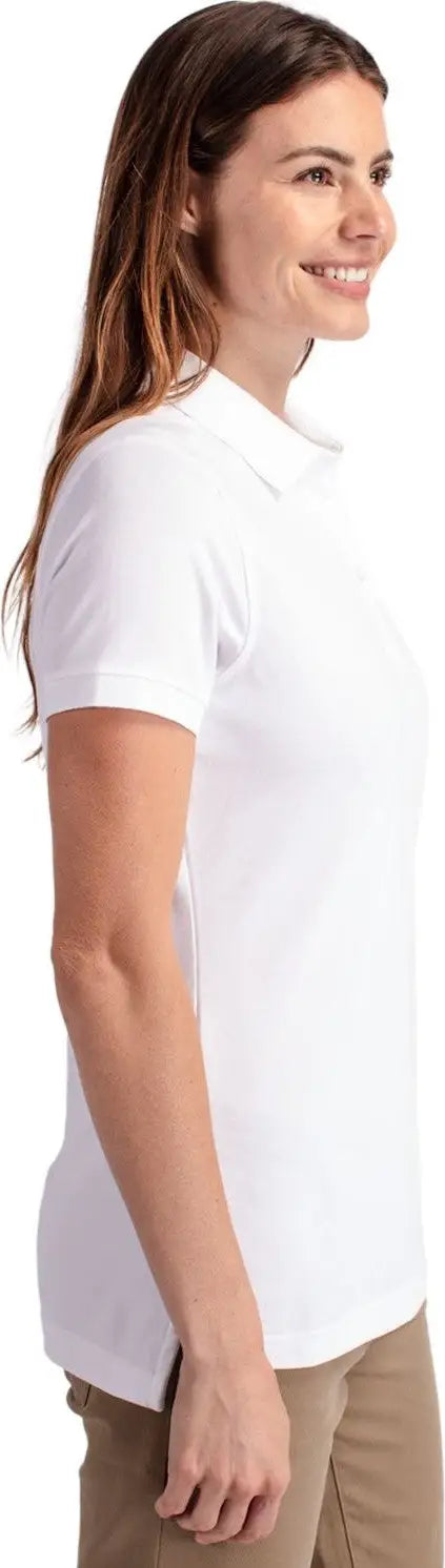 Cutter & Buck Lck08685 Advantage Eco Tri-blend Pique Womens Polo - White