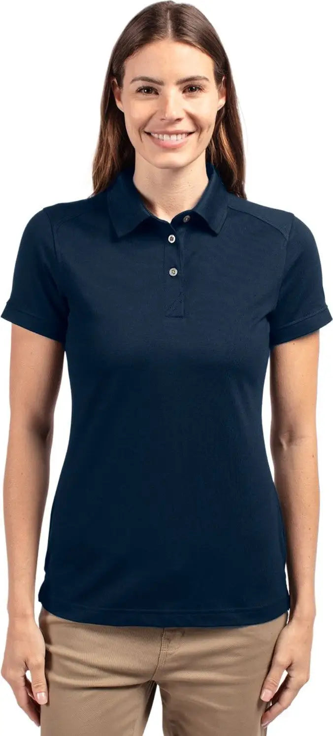 Cutter & Buck Lck08685 Advantage Eco Tri-blend Pique Womens Polo - Liberty Navy - Ladies Xs