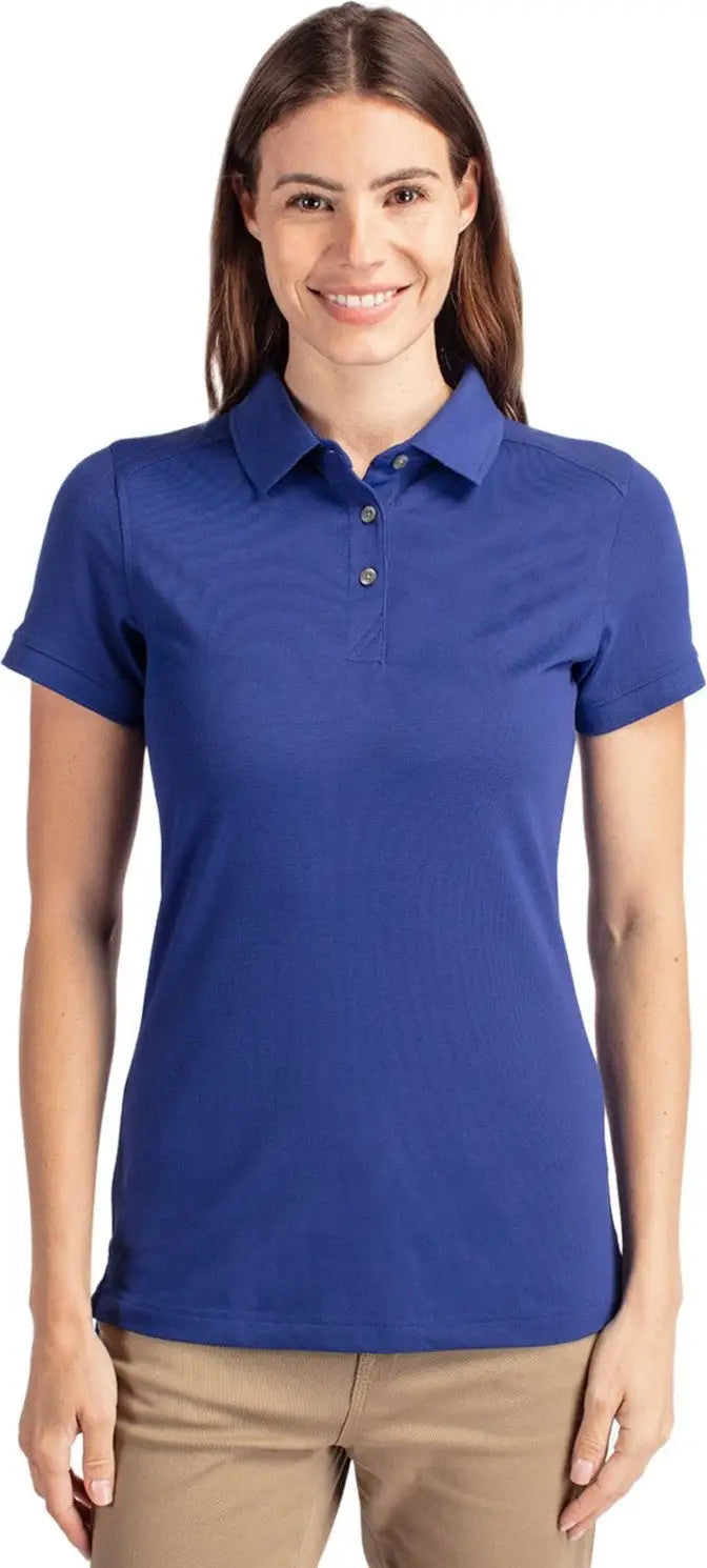 Cutter & Buck Lck08685 Advantage Eco Tri-blend Pique Womens Polo - Tour Blue - Ladies Xs