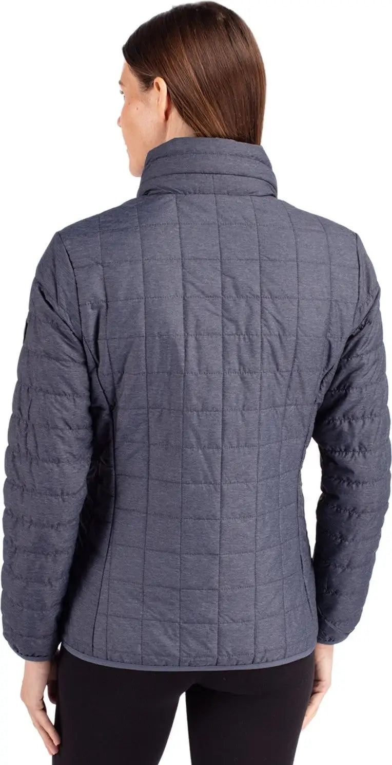 Cutter & Buck Lco00007 Rainier Primaloft® Womens Eco Insulated Full Zip Puffer Jacket - Anthracite Melange