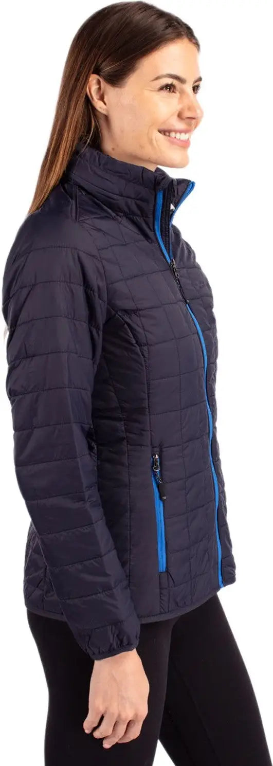 Cutter & Buck Lco00007 Rainier Primaloft® Womens Eco Insulated Full Zip Puffer Jacket - Dark Navy