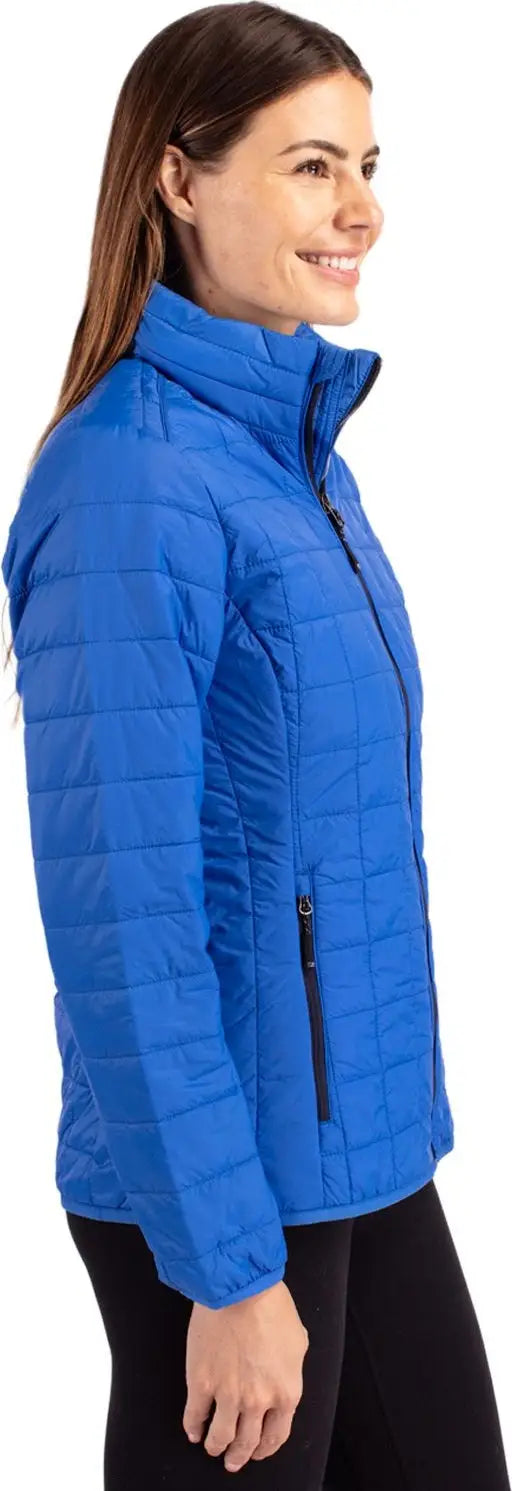 Cutter & Buck Lco00007 Rainier Primaloft® Womens Eco Insulated Full Zip Puffer Jacket - Royal