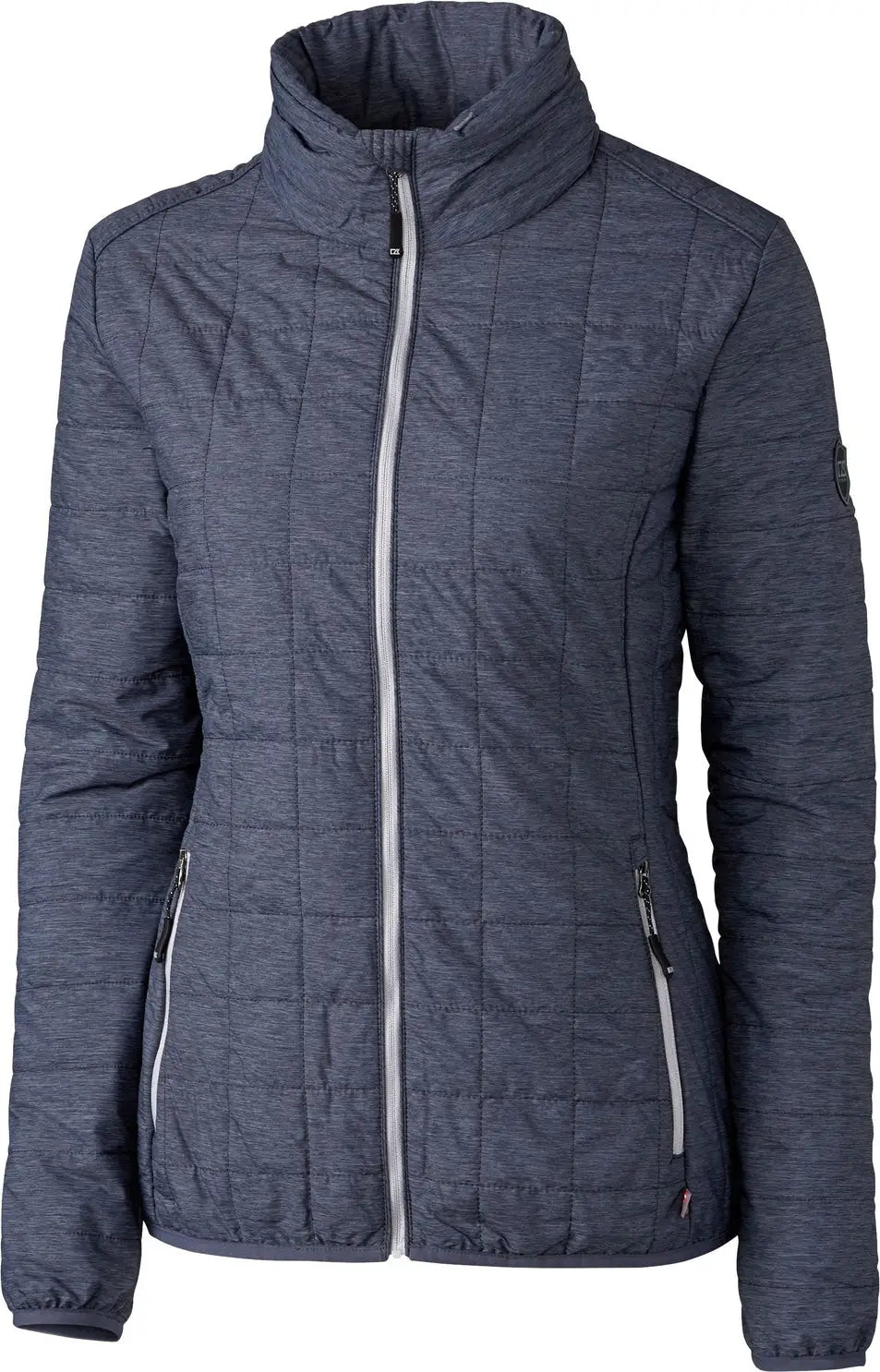 Cutter & Buck Lco00007 Rainier Primaloft® Womens Eco Insulated Full Zip Puffer Jacket - Anthracite Melange