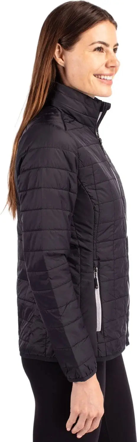 Cutter & Buck Lco00007 Rainier Primaloft® Womens Eco Insulated Full Zip Puffer Jacket - Black