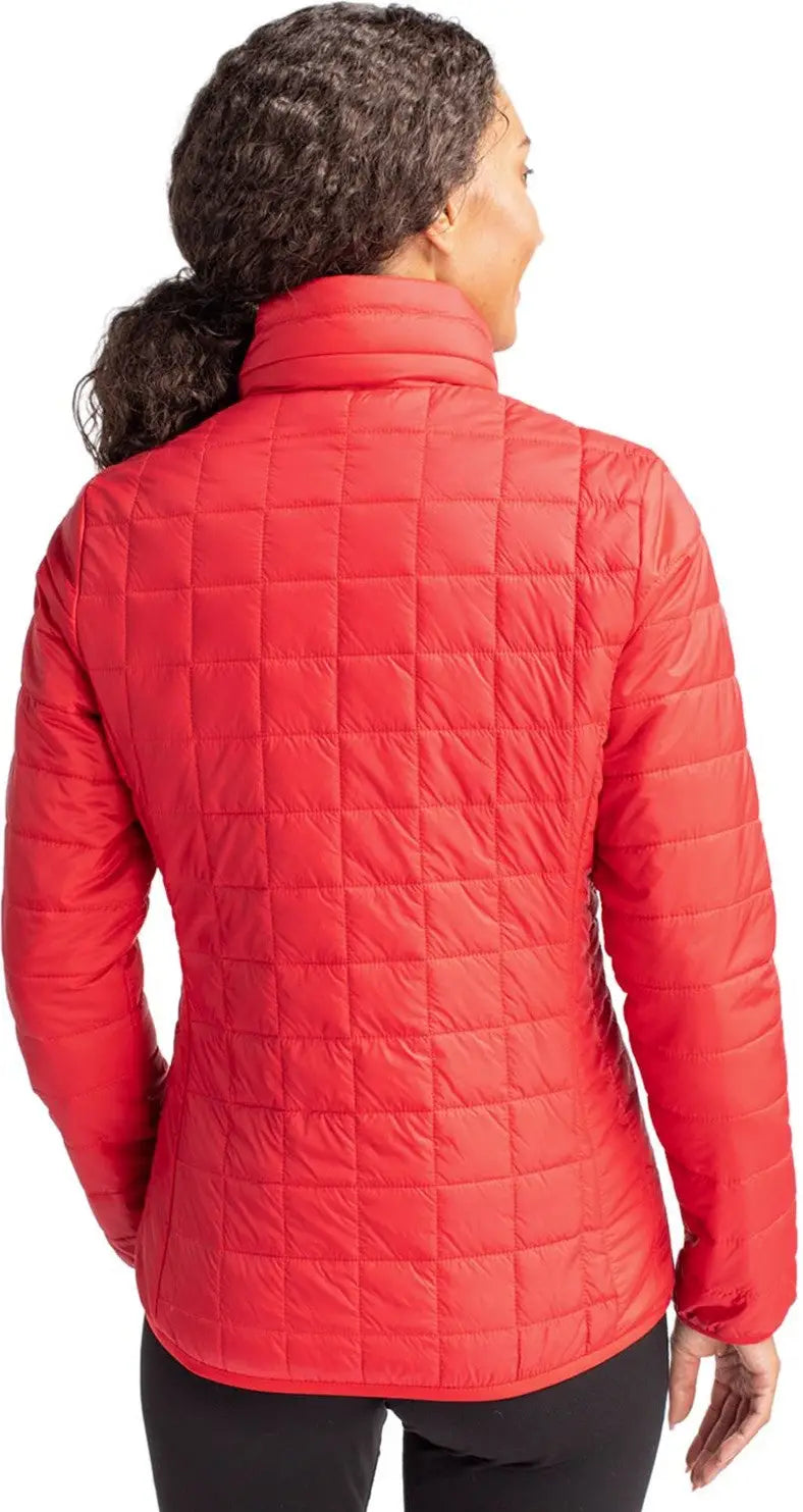 Cutter & Buck Lco00007 Rainier Primaloft® Womens Eco Insulated Full Zip Puffer Jacket - Red