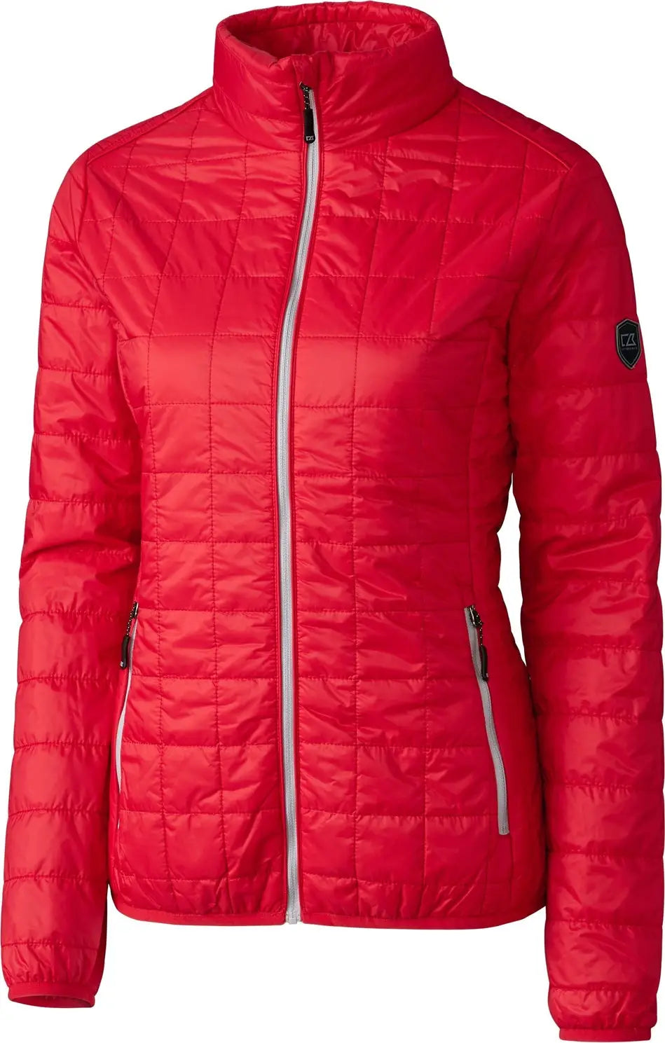 Cutter & Buck Lco00007 Rainier Primaloft® Womens Eco Insulated Full Zip Puffer Jacket - Red