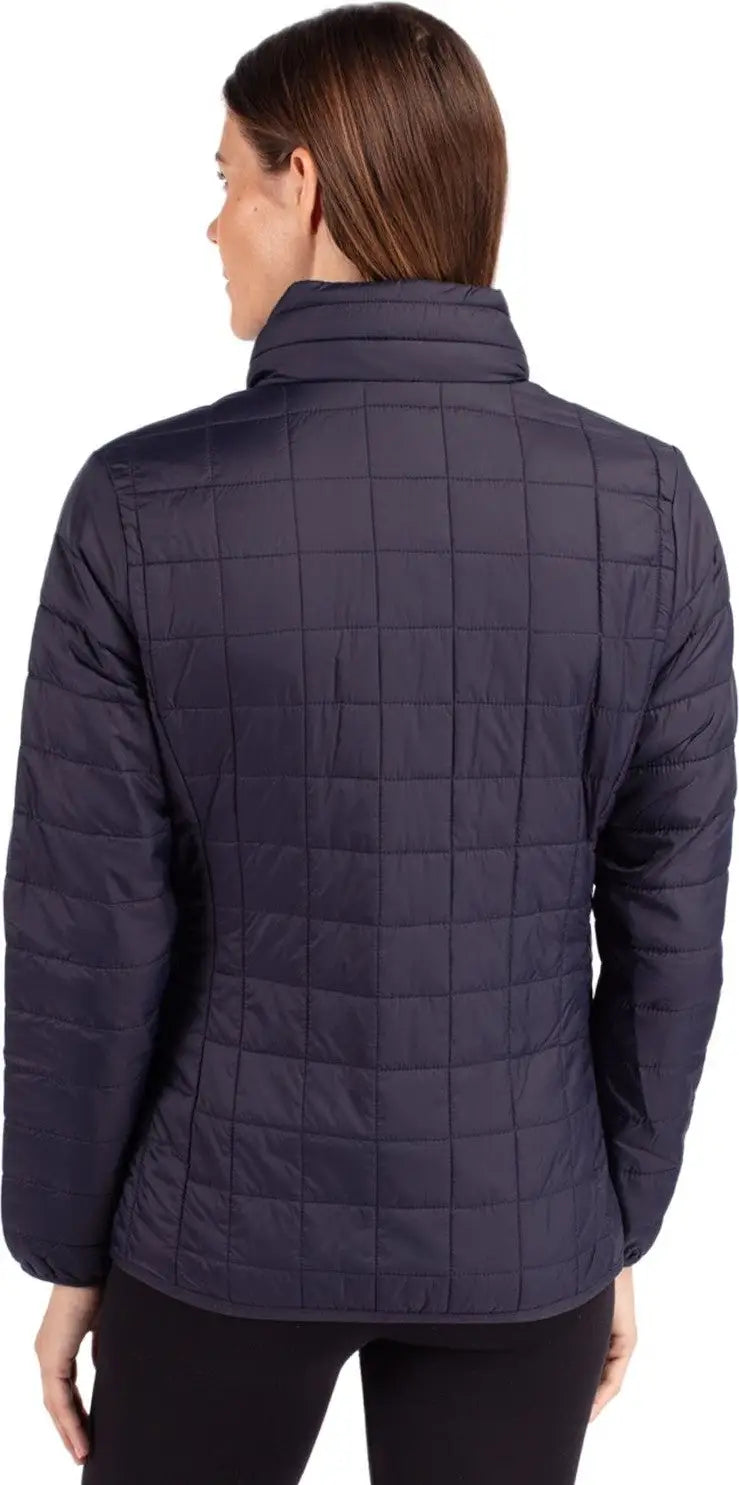 Cutter & Buck Lco00007 Rainier Primaloft® Womens Eco Insulated Full Zip Puffer Jacket - Dark Navy