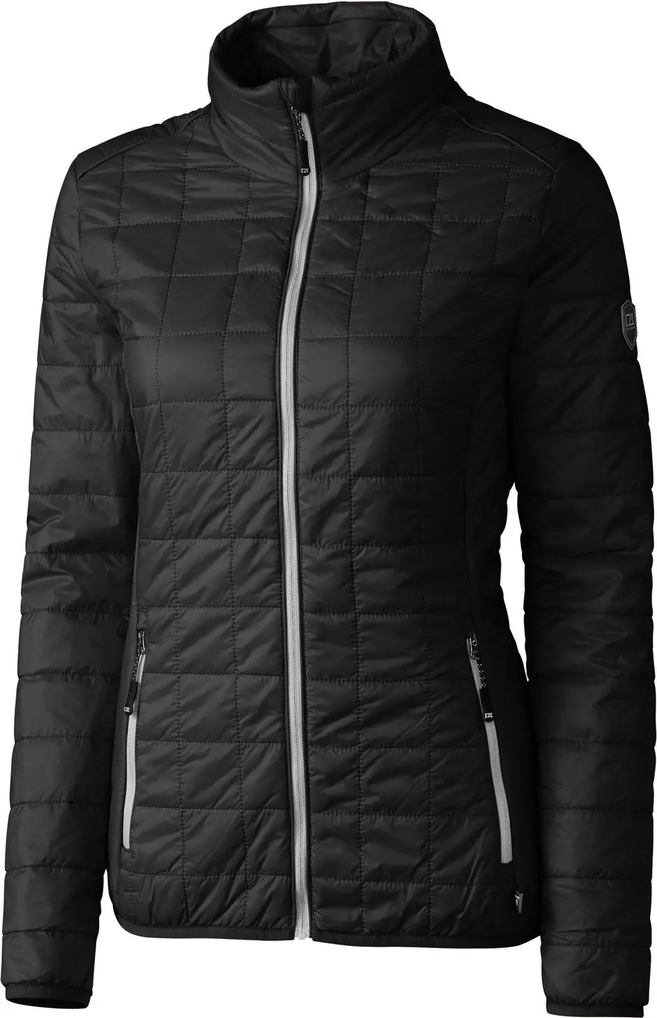 Cutter & Buck Lco00007 Rainier Primaloft® Womens Eco Insulated Full Zip Puffer Jacket - Black