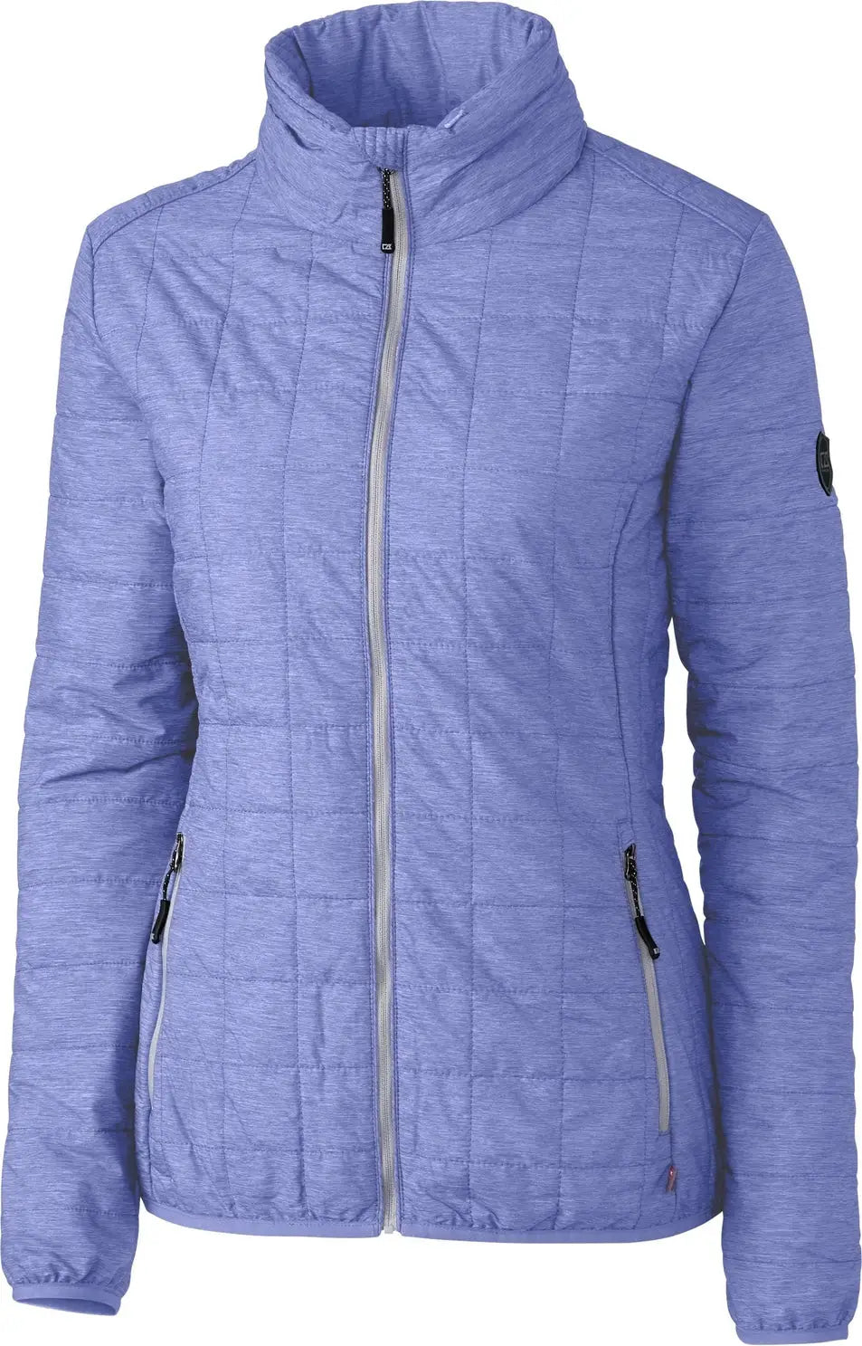 Cutter & Buck Lco00007 Rainier Primaloftâ Womens Eco Insulated Full Zip Puffer Jacket - Hyacinth Melange