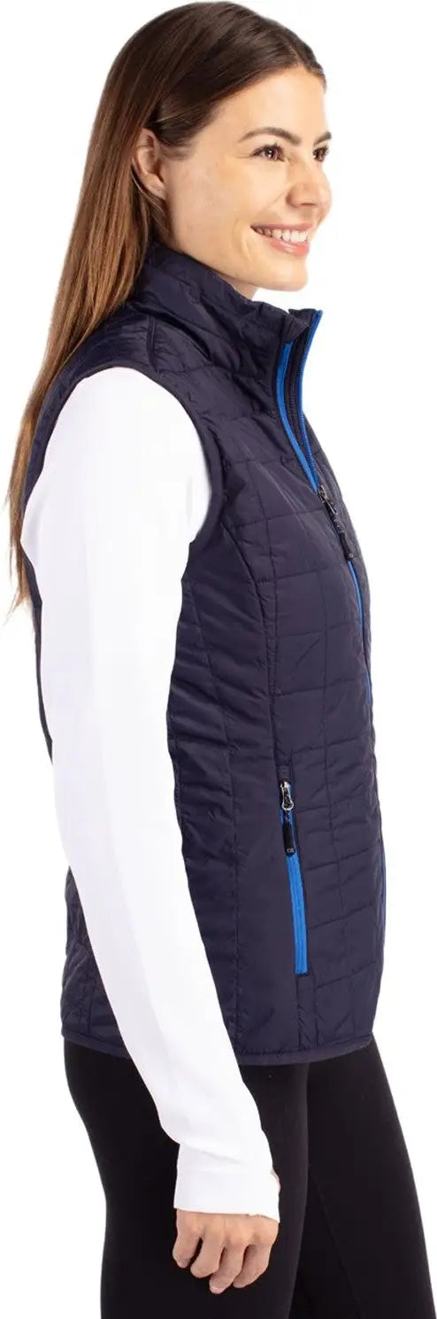 Cutter & Buck Lco00008 Rainier Primaloft® Womens Eco Insulated Full Zip Puffer Vest - Dark Navy