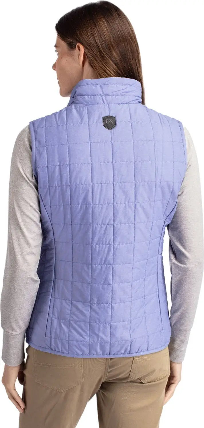 Cutter & Buck Lco00008 Rainier Primaloft® Womens Eco Insulated Full Zip Puffer Vest - Hyacinth Melange