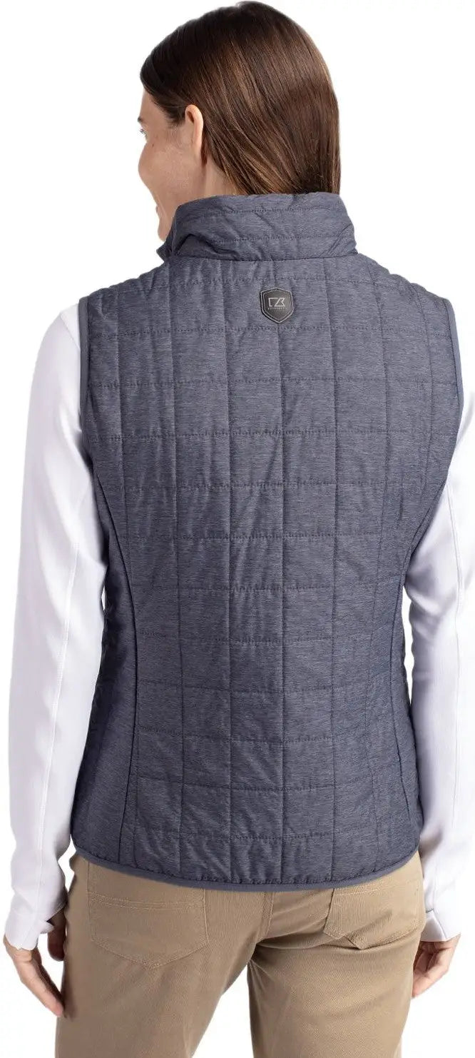 Cutter & Buck Lco00008 Rainier Primaloft® Womens Eco Insulated Full Zip Puffer Vest - Anthracite Melange