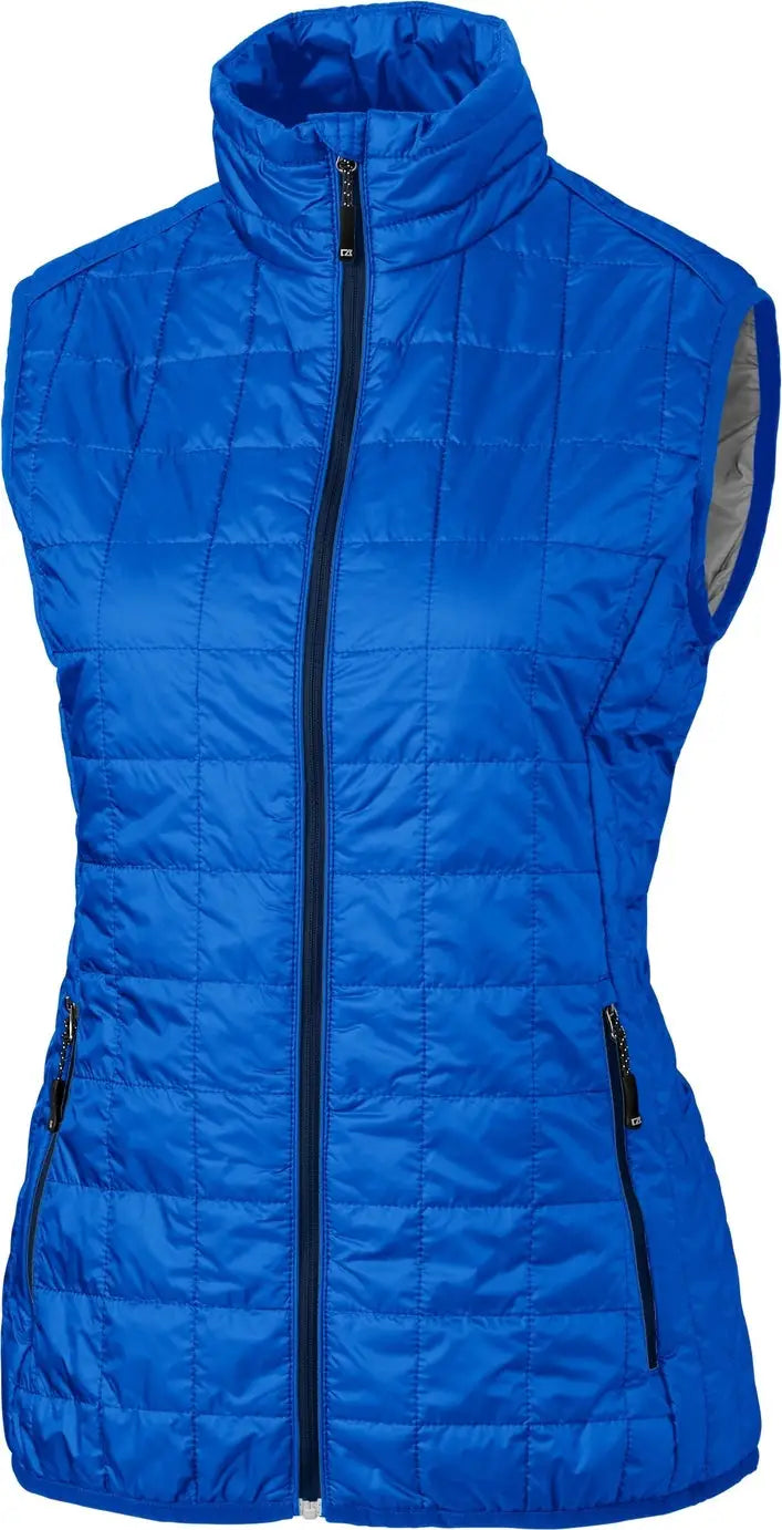Cutter & Buck Lco00008 Rainier Primaloft® Womens Eco Insulated Full Zip Puffer Vest - Royal